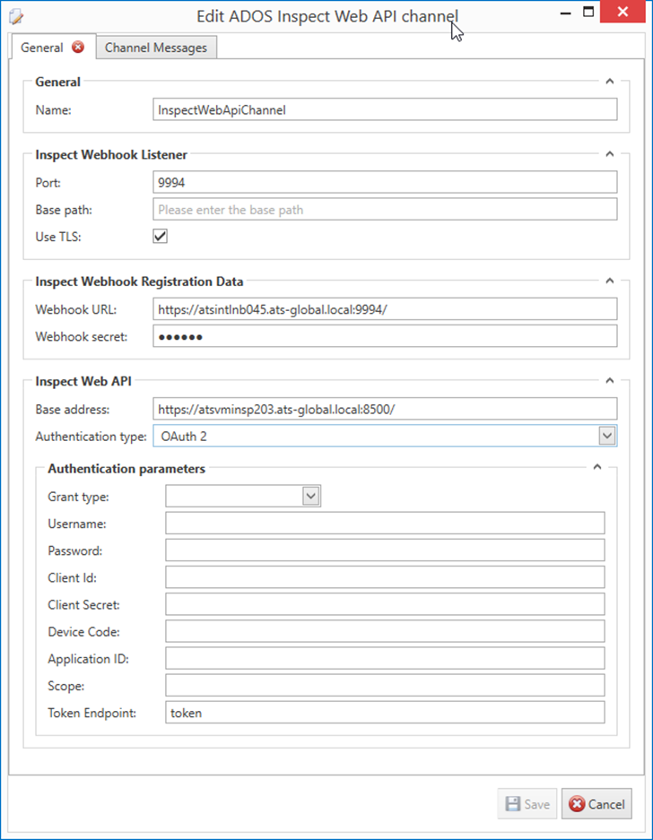Most of the information in the authentication parameter section is ...